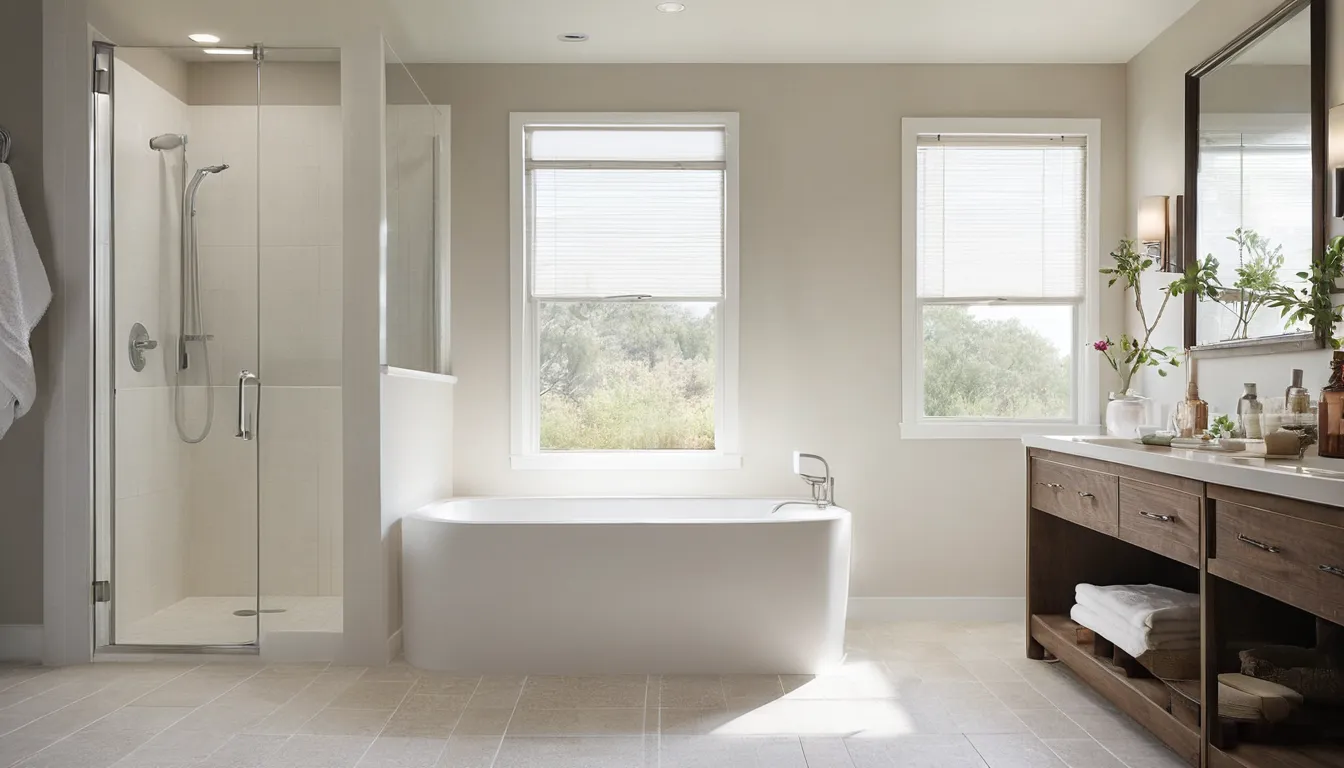 A bright, modern bathroom with a walk-in tub in a Riverside home